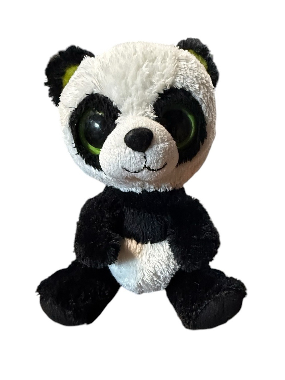 Ty Bamboo Plush Panda with Green Eyes - Black & White
